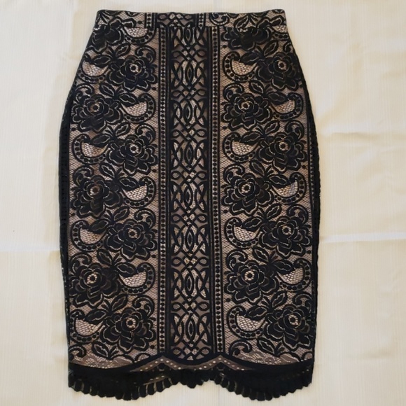 love, Fire Dresses & Skirts - NWT Black lace pencil skirt